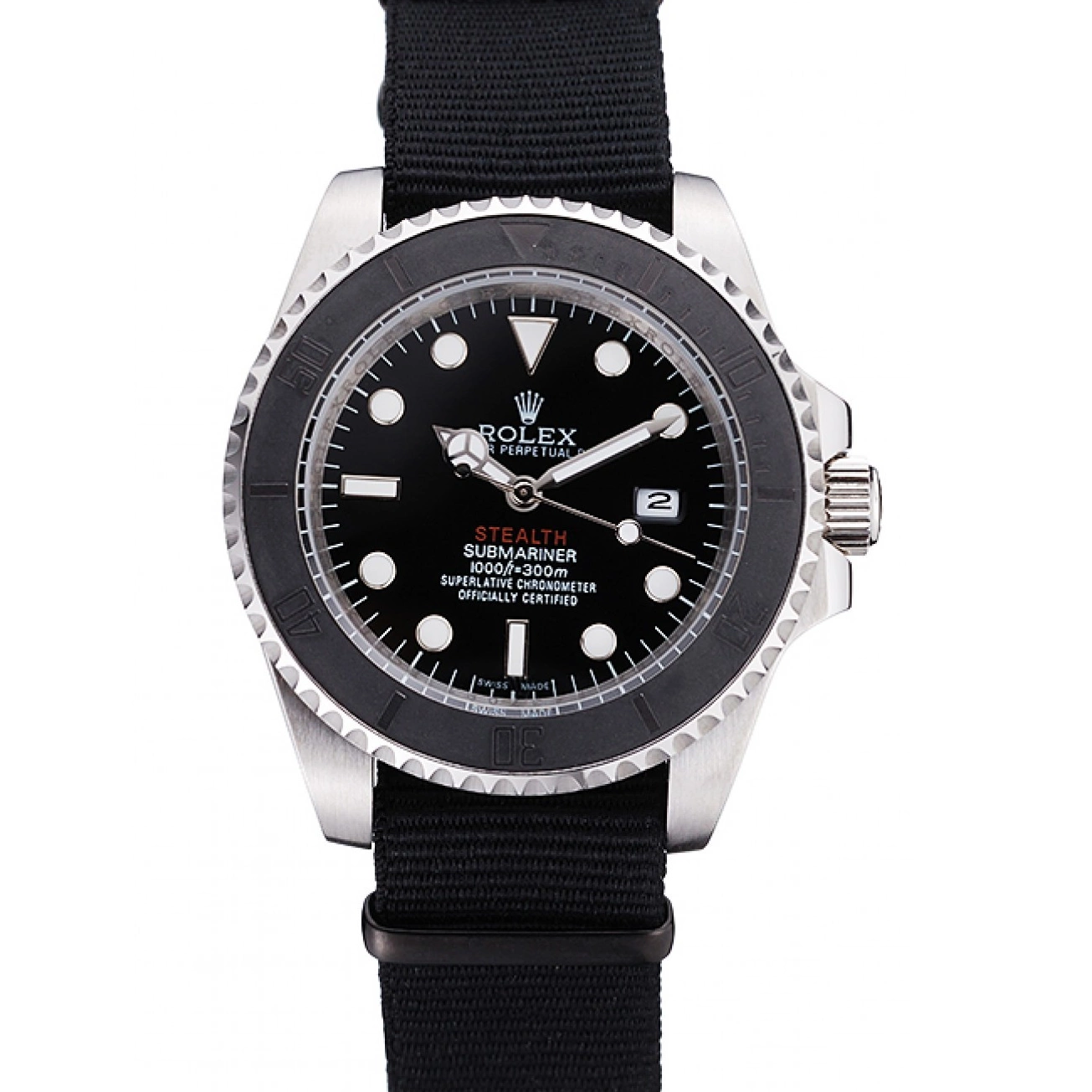 MiroTime 0706 Rolex Submariner STEALTH MK IV Black Fabric Band rl424 621386